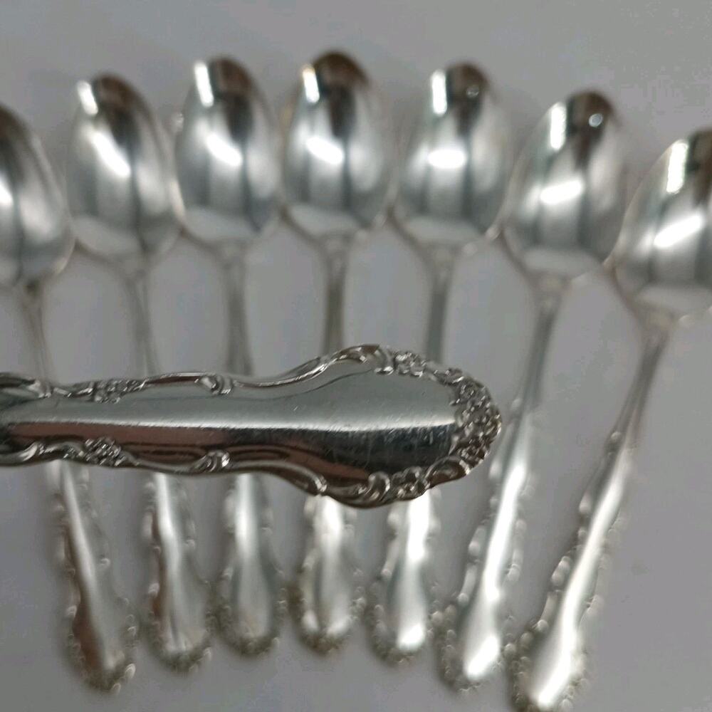 8X Tsp Vtg Flirtation Rogers Oneida Silver Plate Silverplate Teaspoons